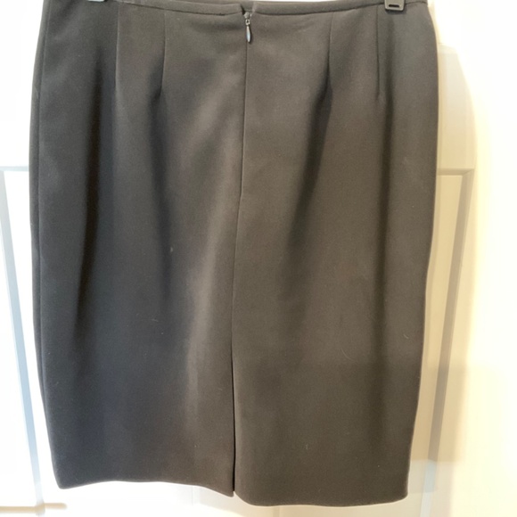 Black rounded collar suit jacket with jet buttons and knee length skirt - Picture 3 of 5
